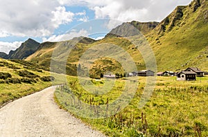 Mountain landscape of the Vally Piora in the Alta Levantina, Switzerland