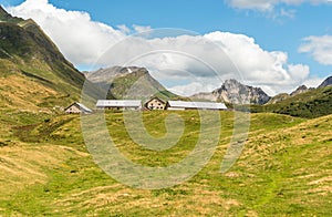 Mountain landscape of the Vally Piora in the Alta Levantina, Switzerland