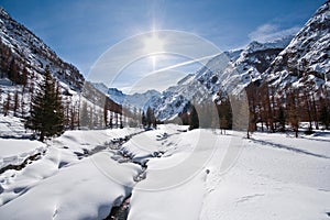 Mountain landscape in Valnontey Valley - Italy