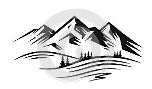 Mountain and landscape vector