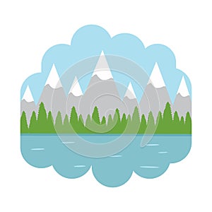 Mountain landscape. Vector illustration decorative background design