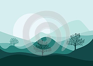 Mountain landscape. Vector illustration decorative background design