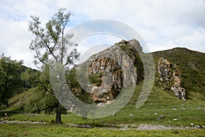 Mountain landscape in the vicinity of the village of Generalka Altai Territory. Western Siberia. Russia