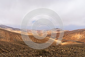 Mountain landscape. Fuerteventira. Canary Islands. Spain photo