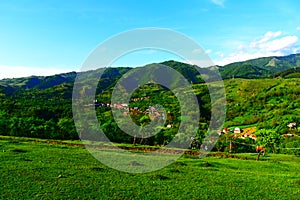 Mountain landscape with village