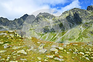 Mountain landscape in Vysoke Tatry High Tatras, Slovakia.