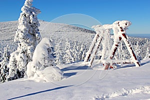 Mountain landscape in winter.