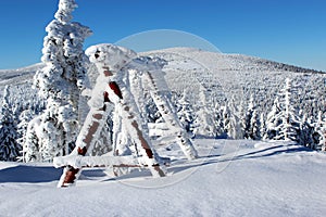 Mountain landscape in winter.