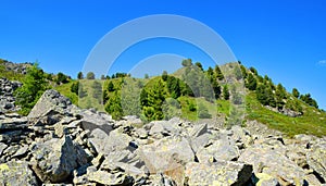 Mountain landscapein the Aosta valley, Italy.