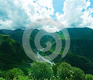 mountain landscapes of central Caucasus