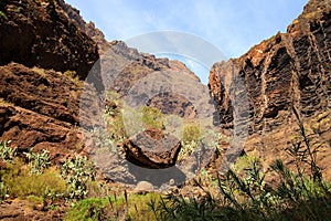 Mountain landscapes of gorges maska