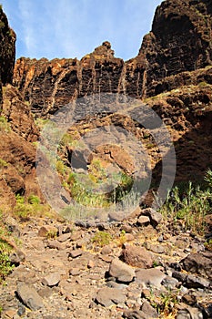 Mountain landscapes of gorges maska