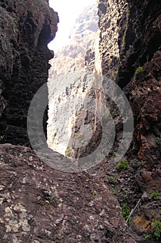 Mountain landscapes of gorges maska