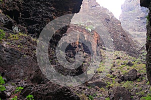 Mountain landscapes of gorges maska