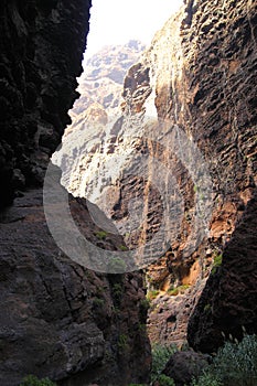 Mountain landscapes of gorges maska