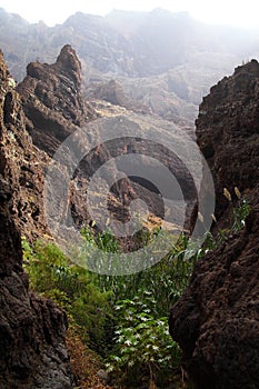 Mountain landscapes of gorges maska