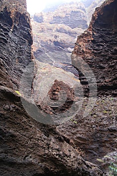 Mountain landscapes of gorges maska