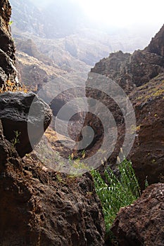 Mountain landscapes of gorges maska