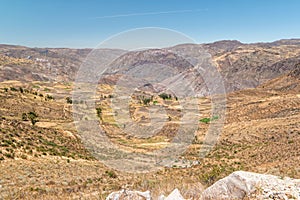 Mountain landscapes of Peru on the way between Nazca and Cusco