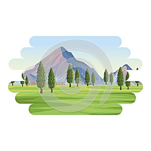 Mountain lanscape with trees