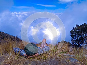 Mountain light sky grasss