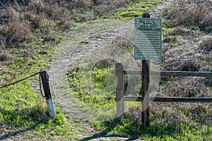 Mountain lion warning sign at trailhead