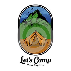 Mountain Logo Design. Let's Camp