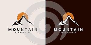 Mountain logo design with horizon