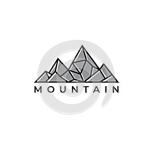 Mountain logo design template.creative stones icon vector photo