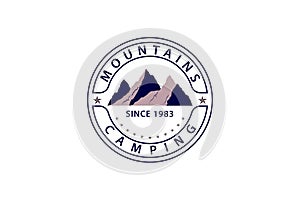 Mountain Logo Design Template Inspiration, with rocky views and steep rocky mountains