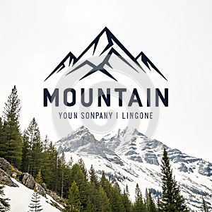Mountain logo design template photo