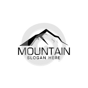 Mountain logo design vector illustration peak sign symbol modern black and white