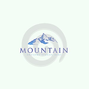 Mountain landscape icon Logo Business Template Vector, shape of the mountain line logo vector, logo app