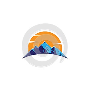 Mountain logo illustration abstract template color design vector