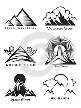 Mountain logo set collection