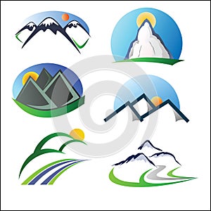 Mountain logo set