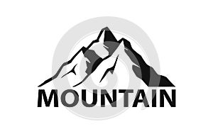 Mountain logo silhouette in black color