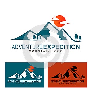 Mountain logo with simple design, Adventure icon