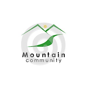 mountain logo template, design vector icon illustration