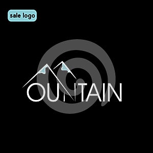Mountain Logo Template. Vector Illustrator isolated black background