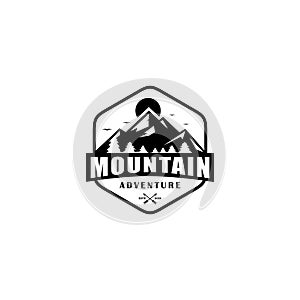 Mountain logo vector design emblem