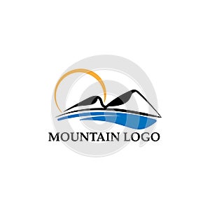 Mountain logo vector illustration concept, icon, element, and template for company