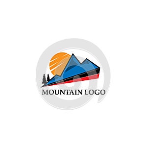 Mountain logo vector illustration concept, icon, element, and template for company