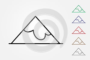 Mountain logo vector using many color for adventure on white background