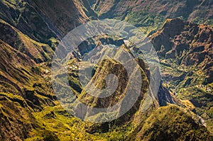 Mountain in Mafate circus, Reunion Island photo