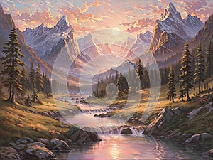 Mountain Majesty: Sunset Reverie photo