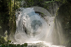 Mountain man-made waterfall Cascata delle Marmore in Italy