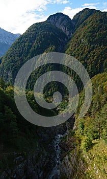 Mountain on Mangart panorma road in Slovenia