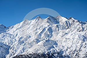 Mountain massif near Saas-Fee in Switzerland