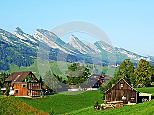 Mountain massive Churfirsten, between river valleys Thurtal and Seeztal